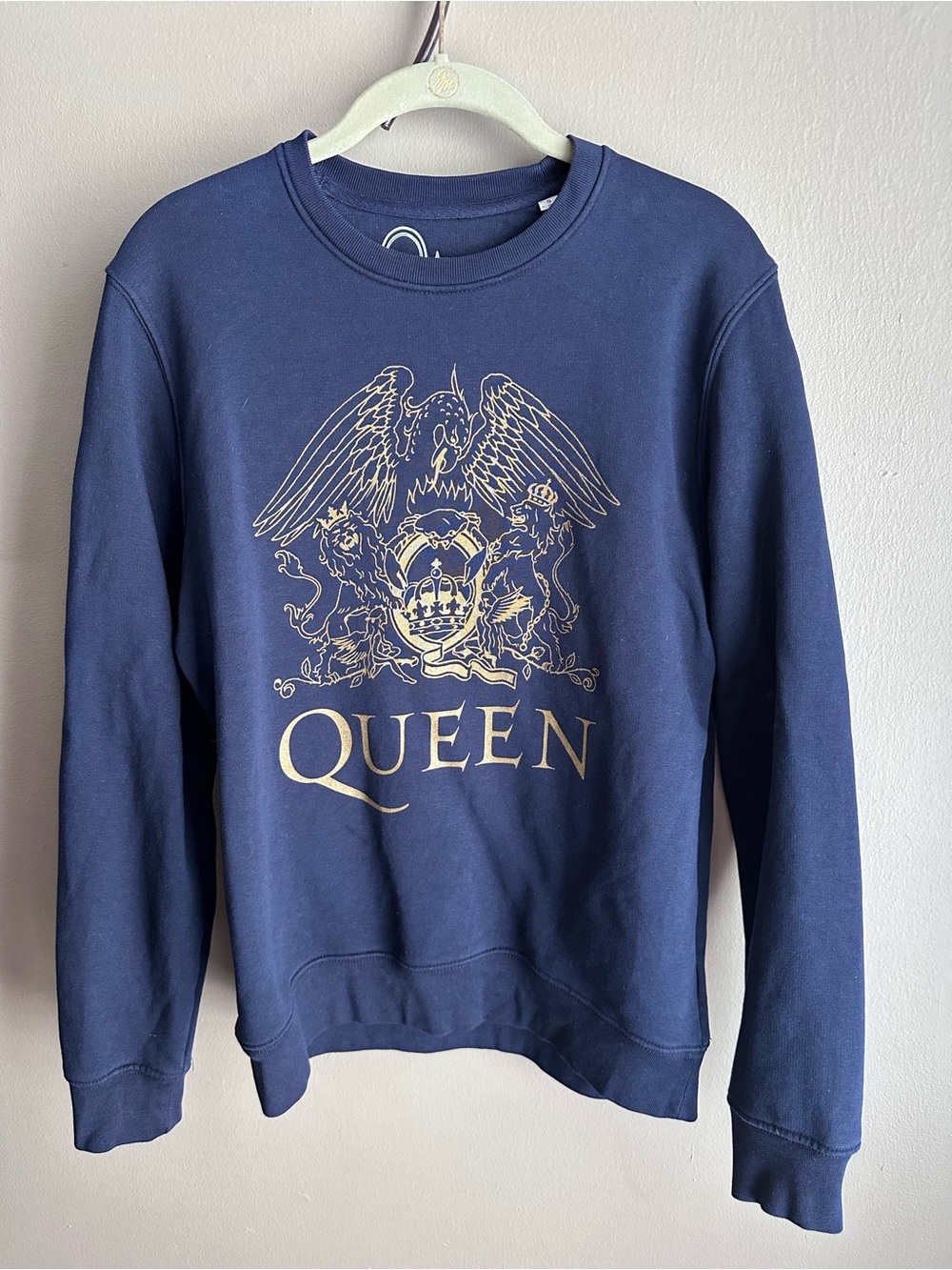 Queen Band Gold Crest French Blue Sweatshirt